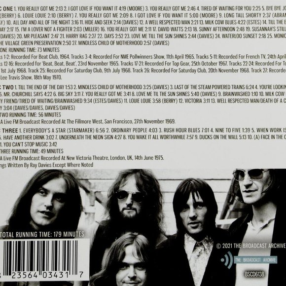 The Kinks The Broadcast Archives 3-CD ~ Live Performances '64-'75 ~ New/Sealed! - Picture 2 of 2